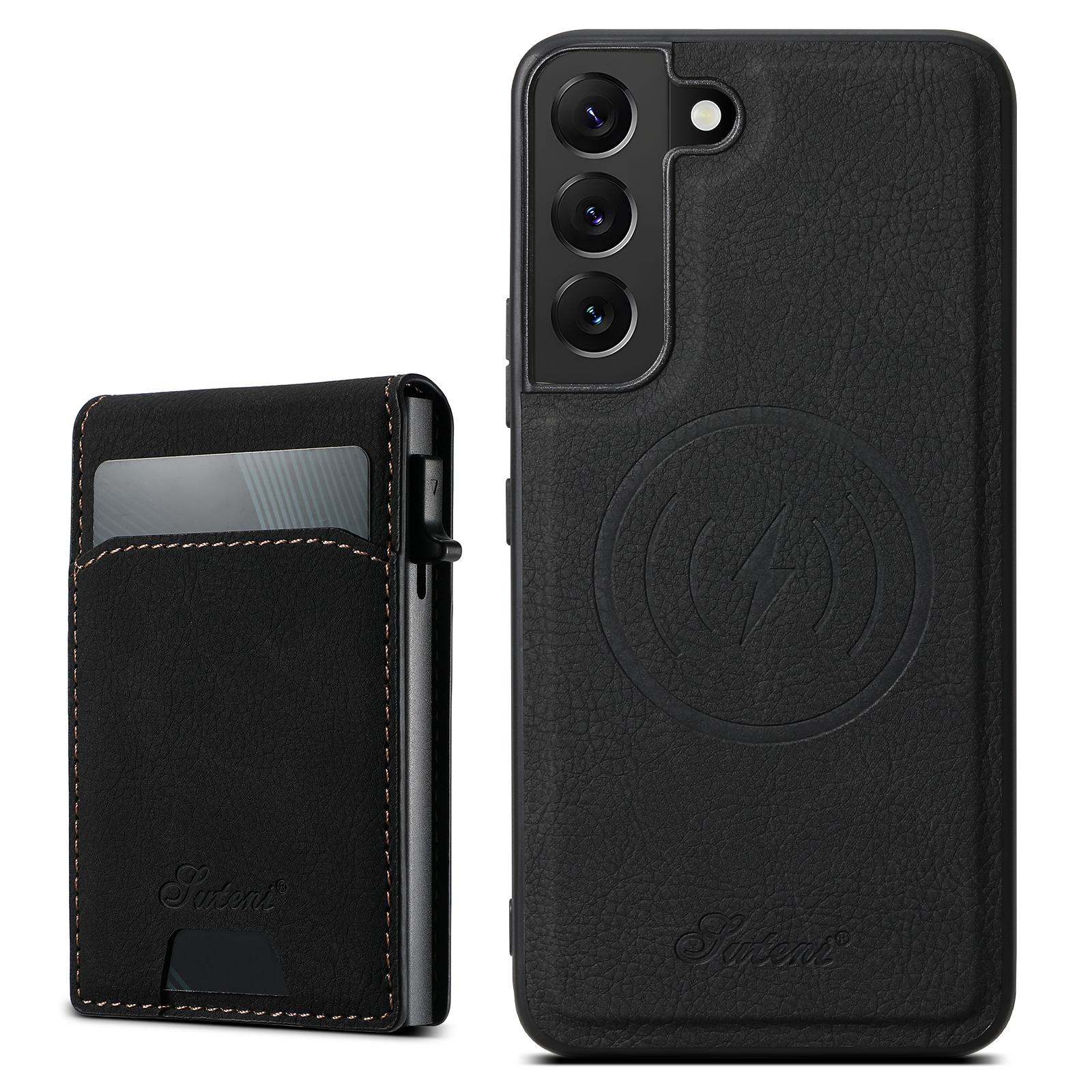 For Samsung Galaxy S25 5G Suteni H19 Litchi Texture 2-in-1 MagSafe Removable Card Case Back Phone Case(Black) For Samsung Galaxy S25 5G Suteni H19 Litchi Texture 2-in-1 MagSafe Removable Card Case Back Phone Case(Black)