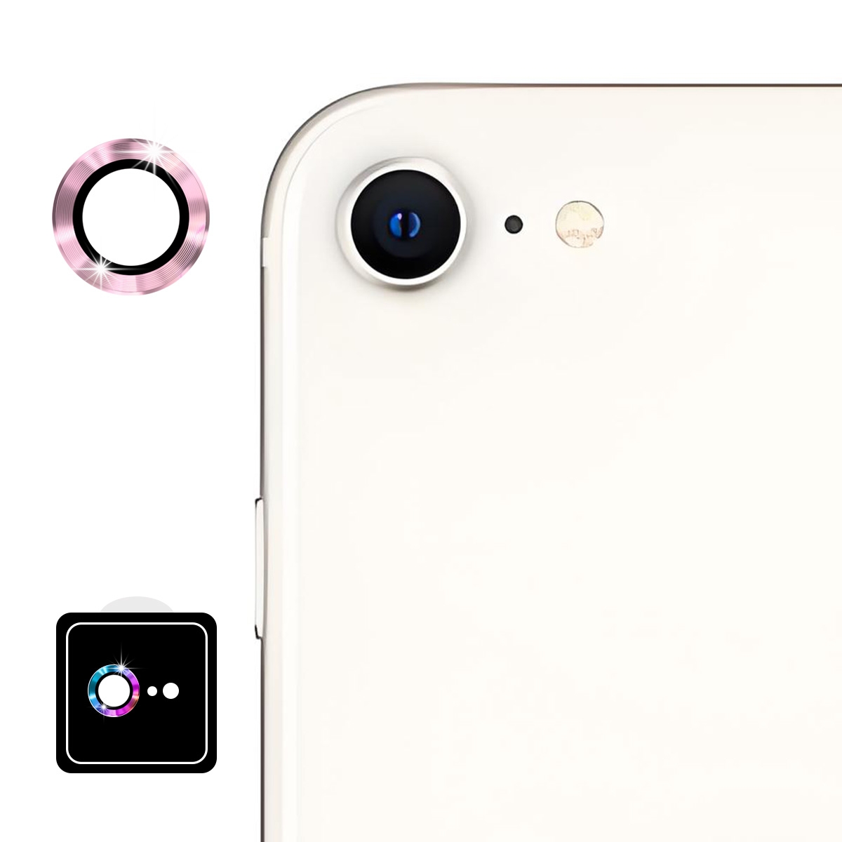 For iPhone SE 2025 ENKAY 9H Rear Lens Aluminium Alloy Tempered Glass Film(Pink) For iPhone SE 2025 ENKAY 9H Rear Lens Aluminium Alloy Tempered Glass Film(Pink)