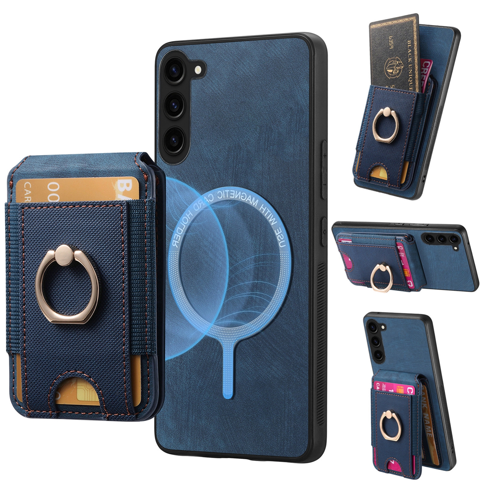 For Samsung Galaxy S23 5G Retro Splitable Magnetic Stand Card Bag Leather Phone Case(Blue) For Samsung Galaxy S23 5G Retro Splitable Magnetic Stand Card Bag Leather Phone Case(Blue)