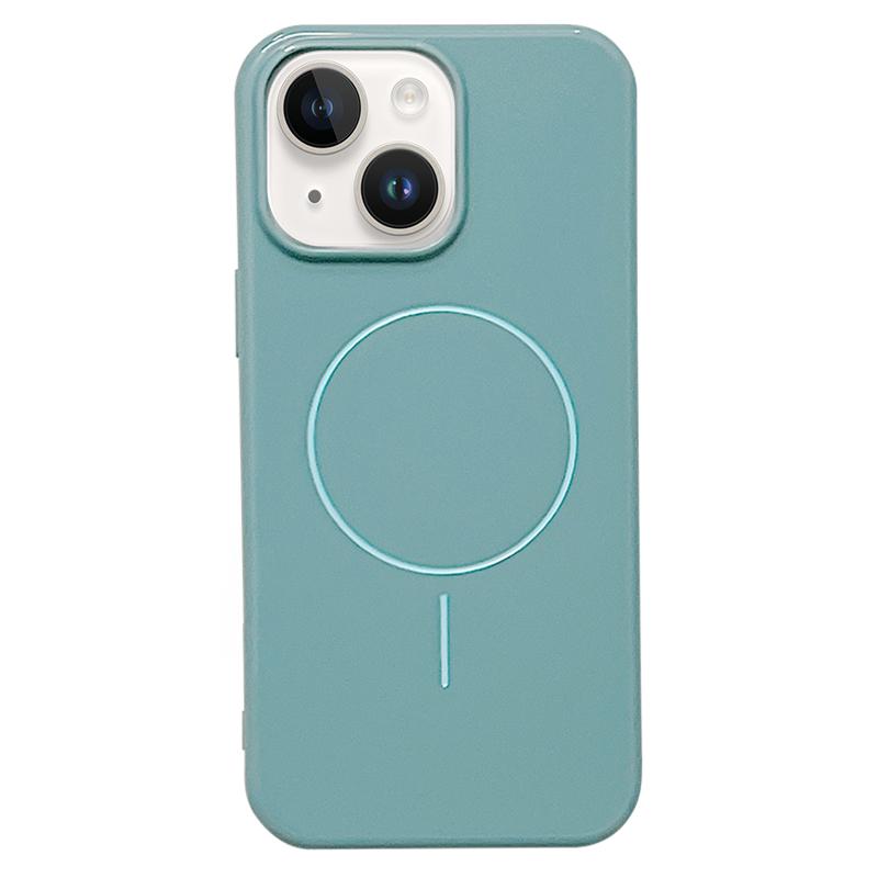 For iPhone 15 Plus Glossy TPU Shockproof MagSafe Phone Case(Blue) For iPhone 15 Plus Glossy TPU Shockproof MagSafe Phone Case(Blue)
