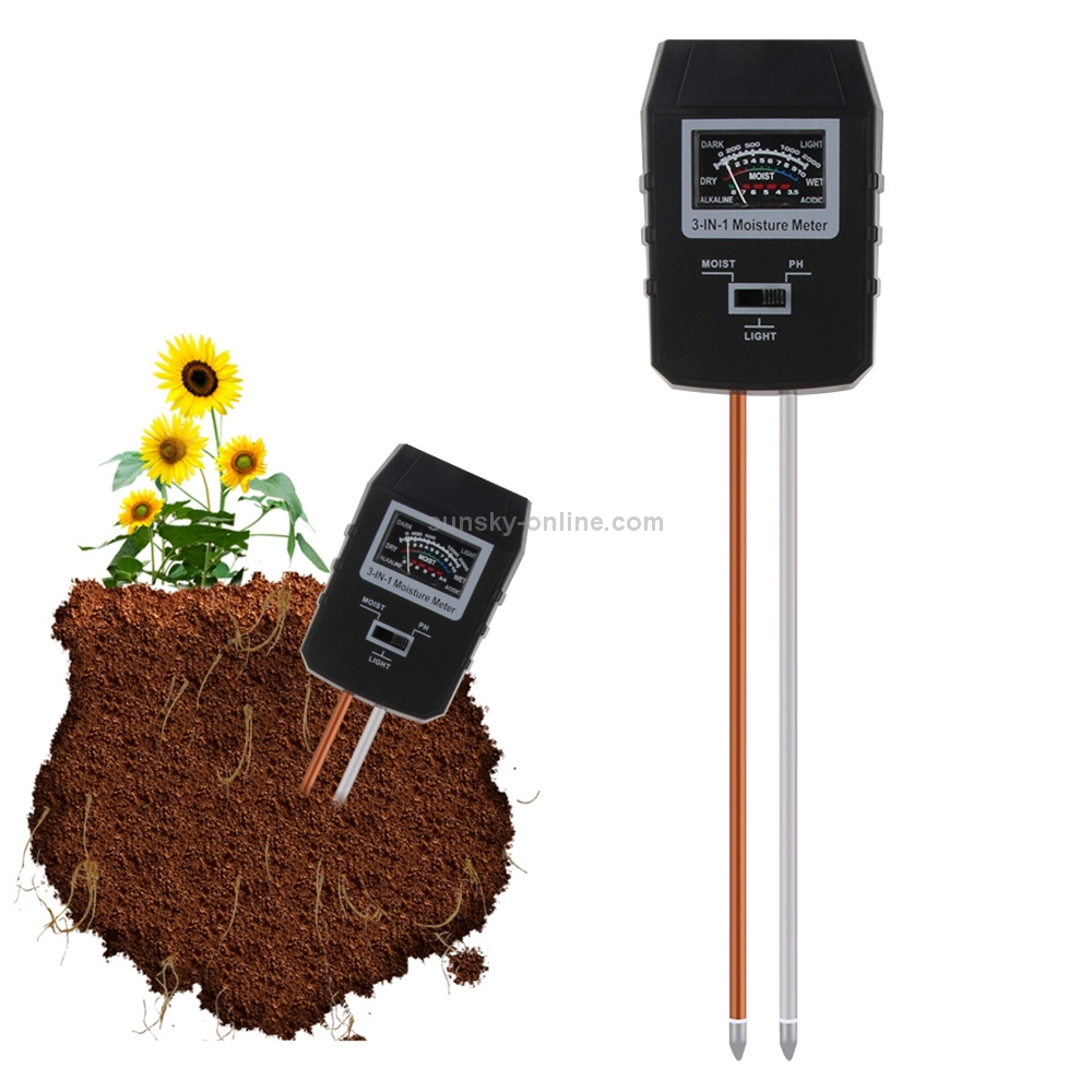 RZ97 Mini Soil PH Moisture Humidity Measuring PH Meter Soil Moisture Monitor Hygrometer Gardening Plant Farming Moisture Tester