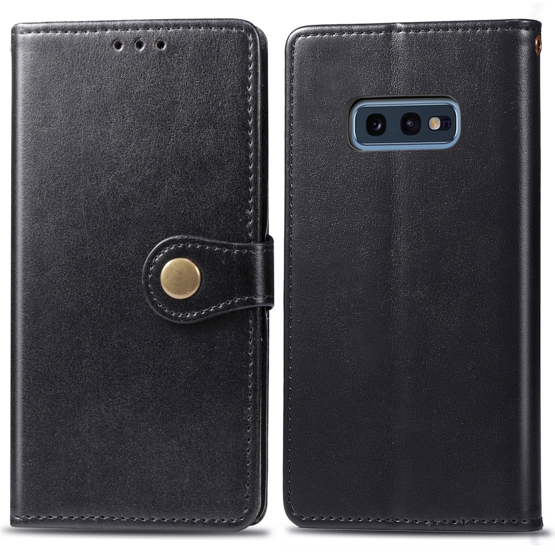 Retro Solid Color Leather Buckle Mobile Phone Protection Leather Case with Photo Frame & Card Slot & Wallet & Bracket Function for Galaxy S10e(Black) Retro Solid Color Leather Buckle Mobile Phone Protection Leather Case with Photo Frame & Card Slot & Wallet & Bracket Function for Galaxy S10e(Black)