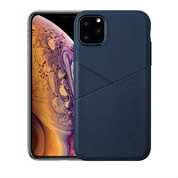 For iPhone 11 Pro Max Ultra-thin Shockproof Soft TPU + Leather Case (Blue) For iPhone 11 Pro Max Ultra-thin Shockproof Soft TPU + Leather Case (Blue)