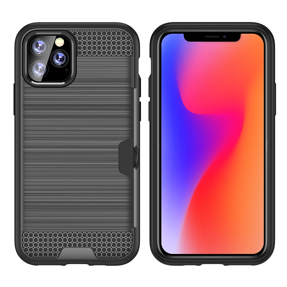 For iPhone 11 Pro Ultra-thin TPU+PC Brushed Texture Shockproof Protective Casewith Card Slot(Grey) For iPhone 11 Pro Ultra-thin TPU+PC Brushed Texture Shockproof Protective Casewith Card Slot(Grey)