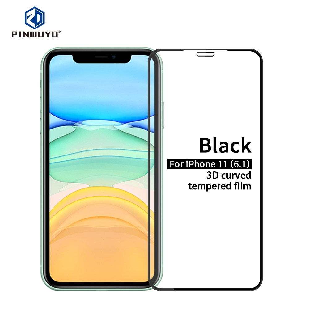 For iPhone 11 PINWUYO 9H 3D Curved Tempered Glass Film(Black) For iPhone 11 PINWUYO 9H 3D Curved Tempered Glass Film(Black)