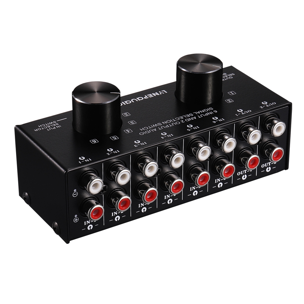 B026 6 Input 2 Output Or 2 Input 6 Output Audio Signal Source Selection Switcher RCA Port