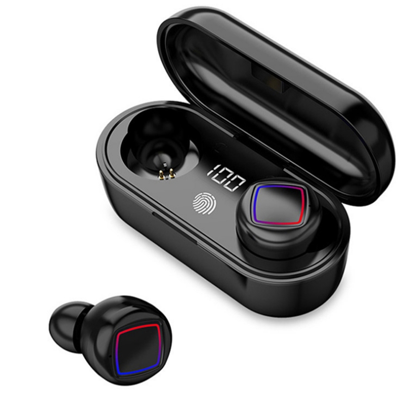 TWS Fingerprint Touch Bluetooth Headset LED Battery Display With Charging Bin(Black) TWS Fingerprint Touch Bluetooth Headset LED Battery Display With Charging Bin(Black)