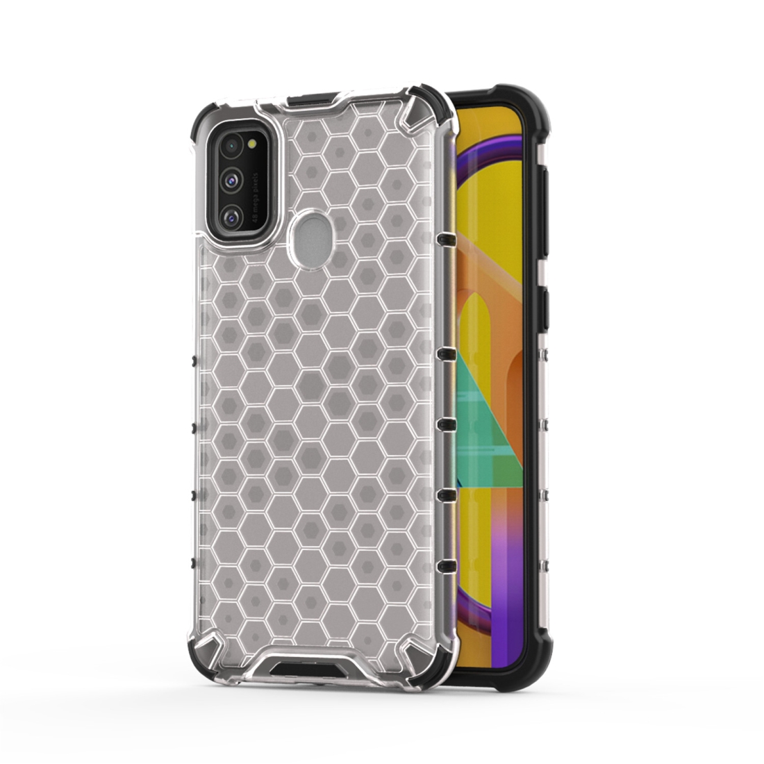 For Galaxy M30s Shockproof Honeycomb PC + TPU Case(White) For Galaxy M30s Shockproof Honeycomb PC + TPU Case(White)