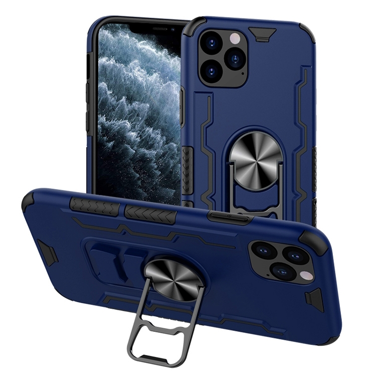 For iPhone 11 Pro Bear CaseStyle TPU + PC + Metal Rotating Support 3-in-1 Fall Proof Protective Shell(Deep Blue) For iPhone 11 Pro Bear CaseStyle TPU + PC + Metal Rotating Support 3-in-1 Fall Proof Protective Shell(Deep Blue)