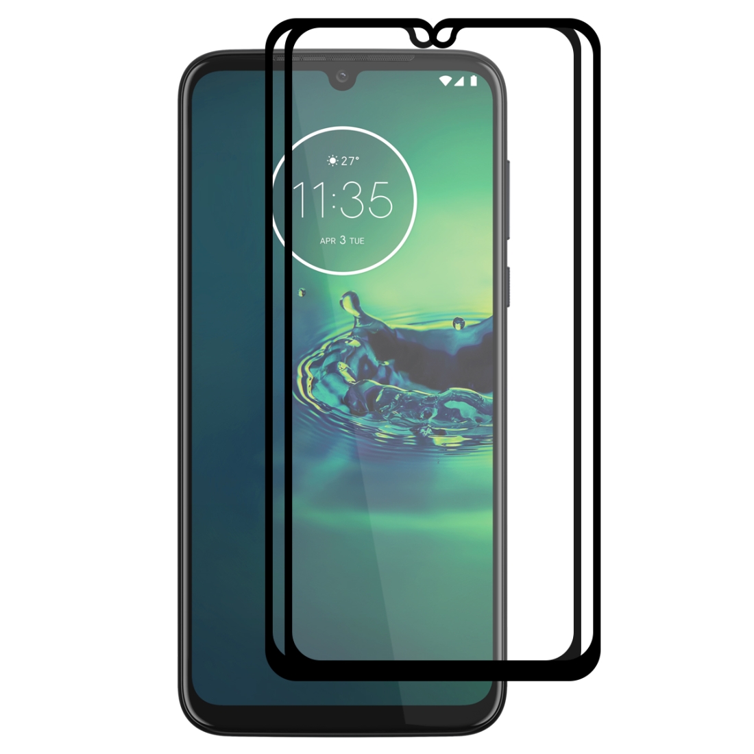 For Moto G8 Plus 2 PCS ENKAY Hat-prince Full Glue 0.26mm 9H 2.5D Tempered Glass Full Coverage Film