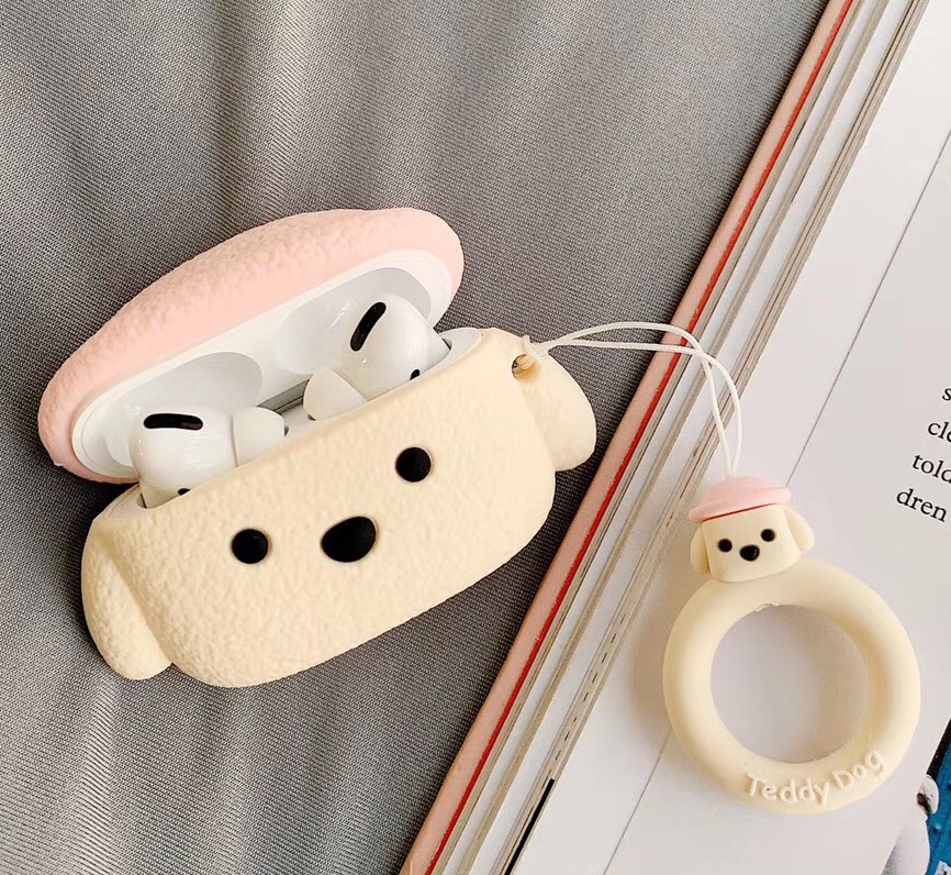 For Apple AirPods Pro Teddy Dog Bluetooth Headphone Protective Case(Off-White) For Apple AirPods Pro Teddy Dog Bluetooth Headphone Protective Case(Off-White)