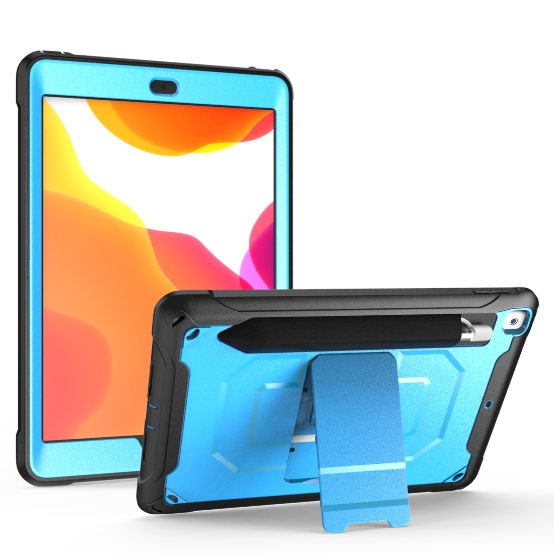 For iPad 10.2 2019 360 Degree Rotation PC + Silicone Protective Case with Holder & Hand-strap(Light Blue) For iPad 10.2 2019 360 Degree Rotation PC + Silicone Protective Case with Holder & Hand-strap(Light Blue)