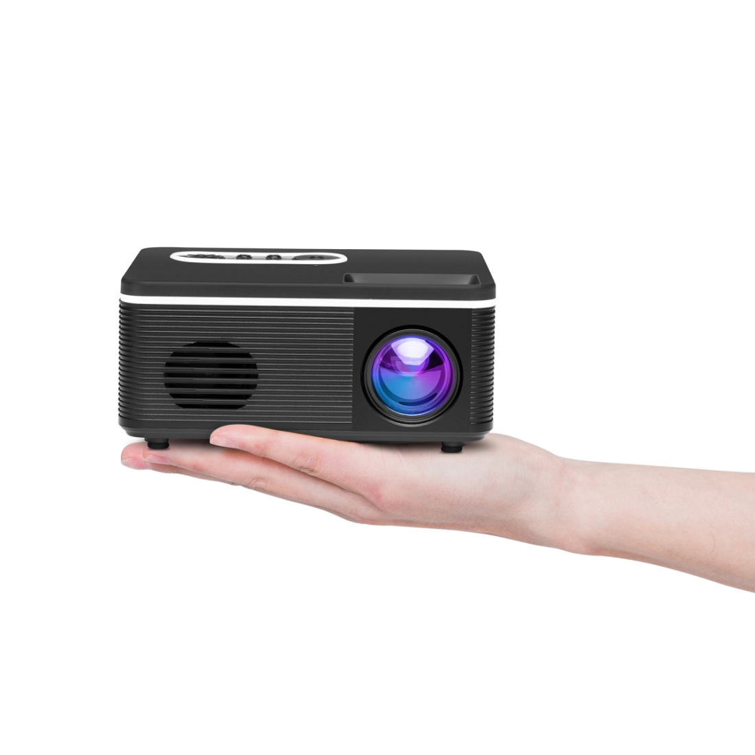 S361 80 lumens 320 x 240 Pixel Portable Mini Projector, Support 1080P, EU Plug(Black)