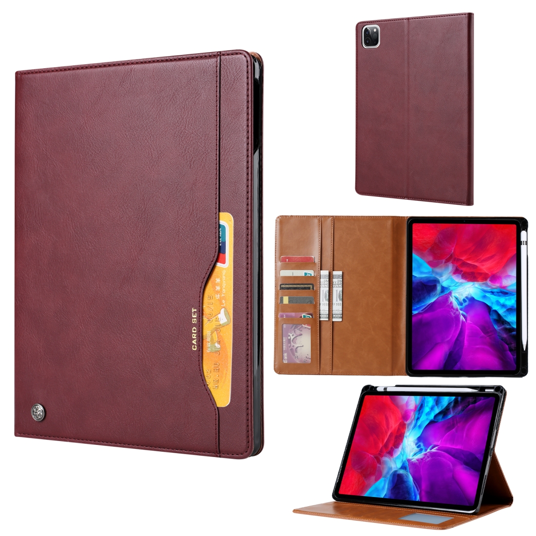 For iPad Pro 12.9 2022 / 2021 / 2020 Knead Skin Texture Horizontal Flip Leather Tablet Case(Wine Red) For iPad Pro 12.9 2022 / 2021 / 2020 Knead Skin Texture Horizontal Flip Leather Tablet Case(Wine Red)
