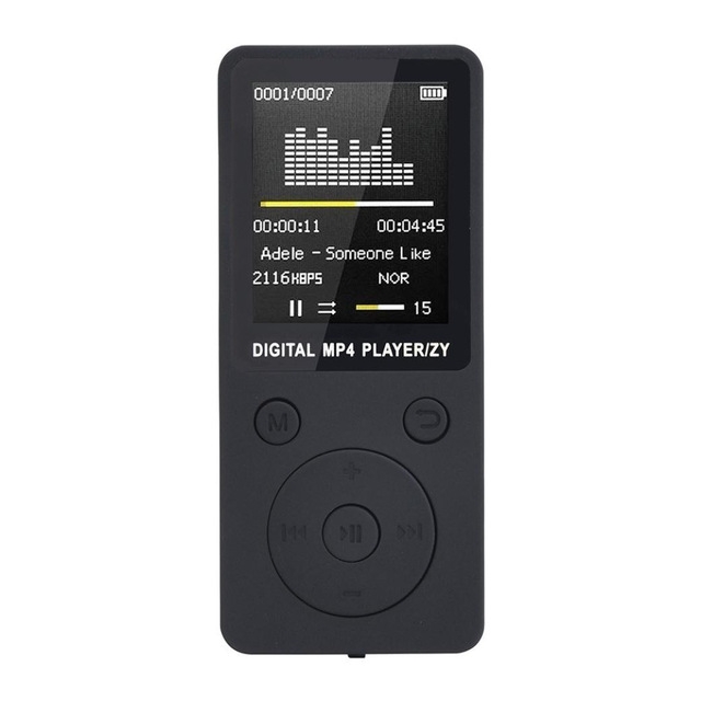 Portable MP4 Lossless Sound Music Player FM Recorder Walkman Player Mini Support Music, Radio, Recording, MP3, TF Card, No Memory(Black)