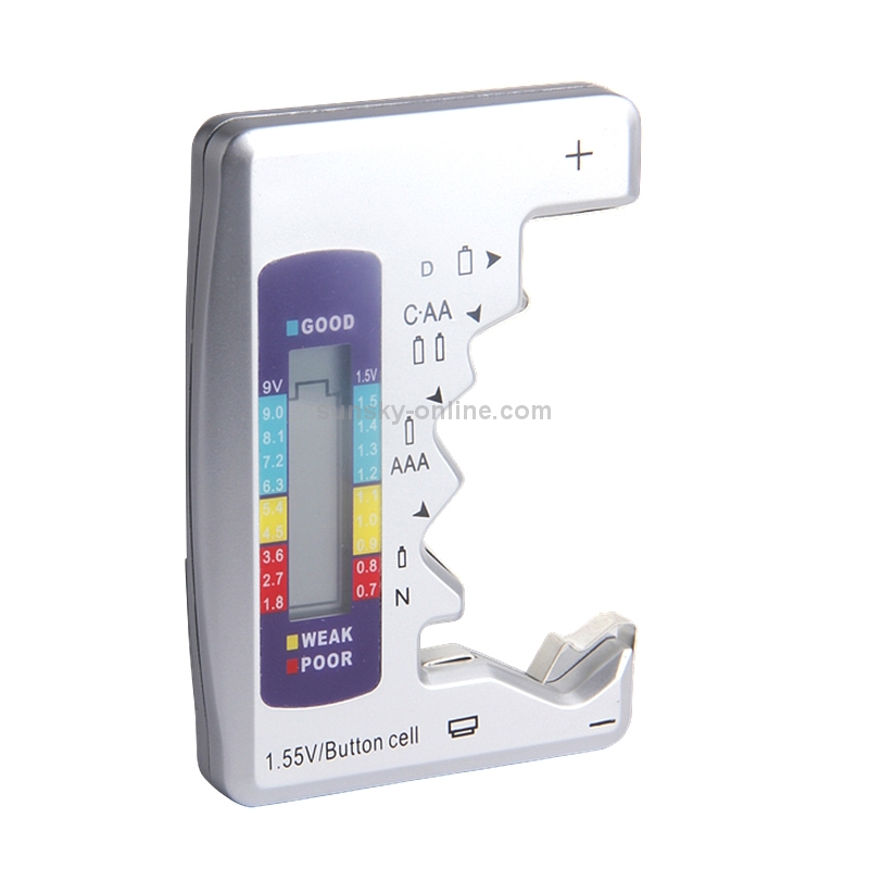 Battery Tester Battery Fuel Detector for C / D / N / 9V / AA / AAA / 1.5V Digital Voltage Measurer