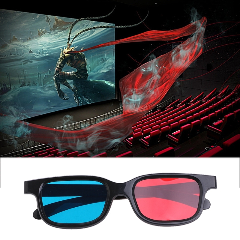 10pcs 3D Glasses Universal Black Frame Red Blue Cyan Anaglyph 3D Glasses 0.2mm For Movie Game DVD