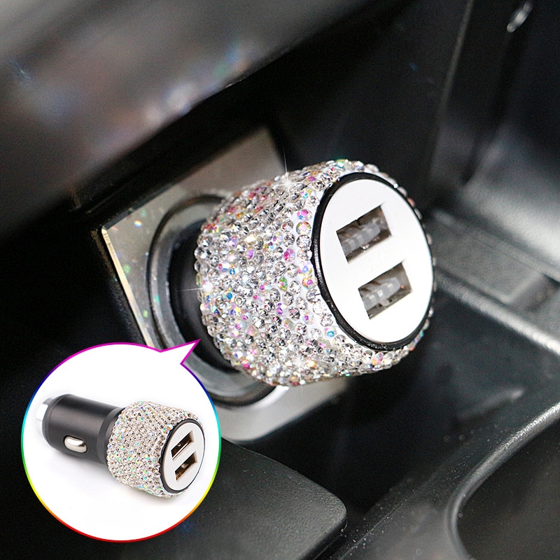 Diamond Car Dual USB Charge Mobile Phone Safety Hammer Charger(AB illusion) Diamond Car Dual USB Charge Mobile Phone Safety Hammer Charger(AB illusion)