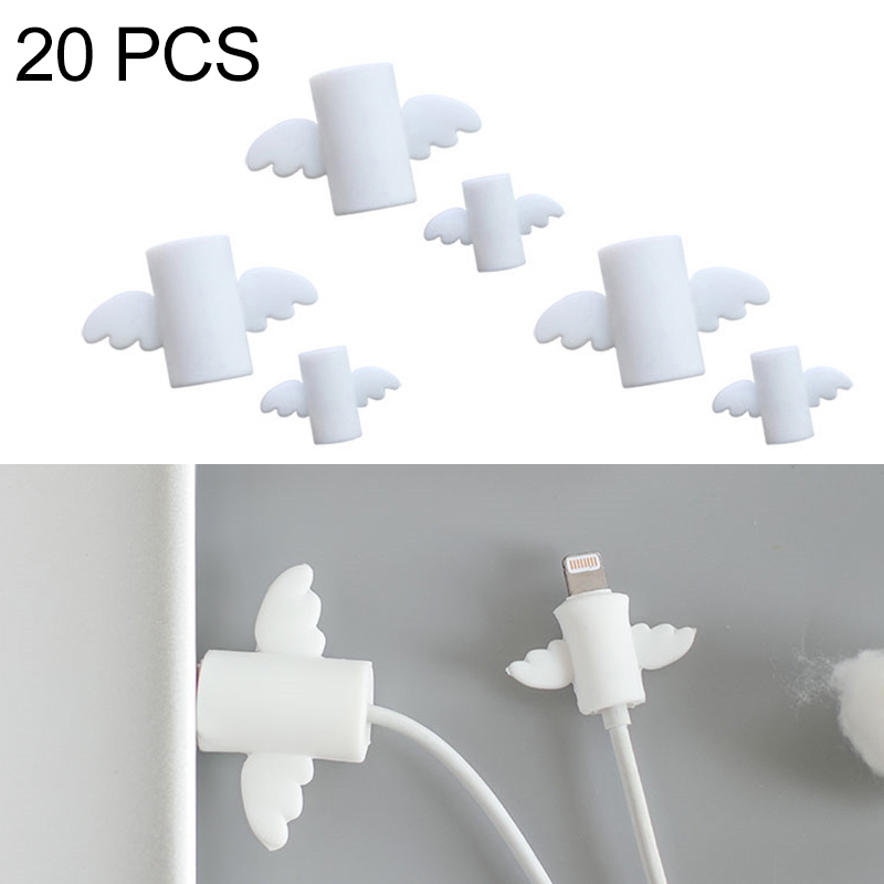 20 PCS Angel Shape Data Cable Anti-break Protection Cover Set(White) 20 PCS Angel Shape Data Cable Anti-break Protection Cover Set(White)