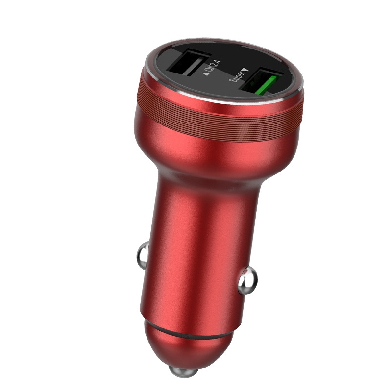 QIAKEY GX739 Dual USB Fast Charge Car Charger(Red) QIAKEY GX739 Dual USB Fast Charge Car Charger(Red)