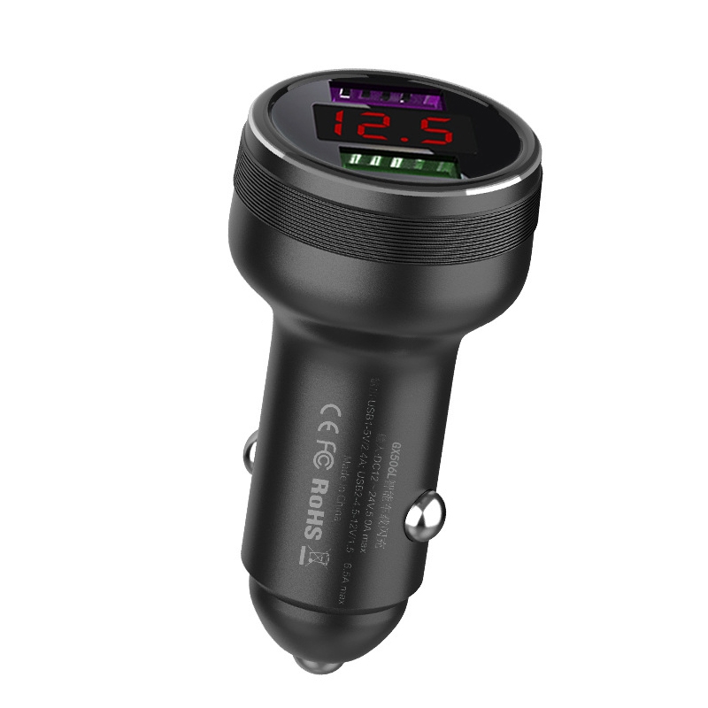 QIAKEY GX506L Dual USB Fast Charge Car Charger(Black) QIAKEY GX506L Dual USB Fast Charge Car Charger(Black)