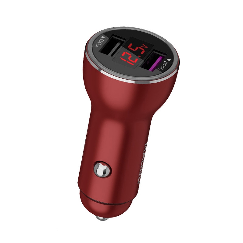 QIAKEY QK505L Dual Ports Fast Charge Car Charger(Red) QIAKEY QK505L Dual Ports Fast Charge Car Charger(Red)
