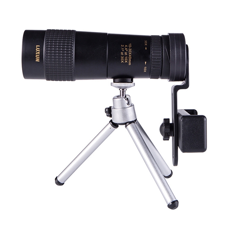 LUXUN 10-30x40 Single-Cylinder HD High-Power Telescope Mobile Phone Mini Telescope(Telescope & Phone Clip & Tripod) LUXUN 10-30x40 Single-Cylinder HD High-Power Telescope Mobile Phone Mini Telescope(Telescope & Phone Clip & Tripod)