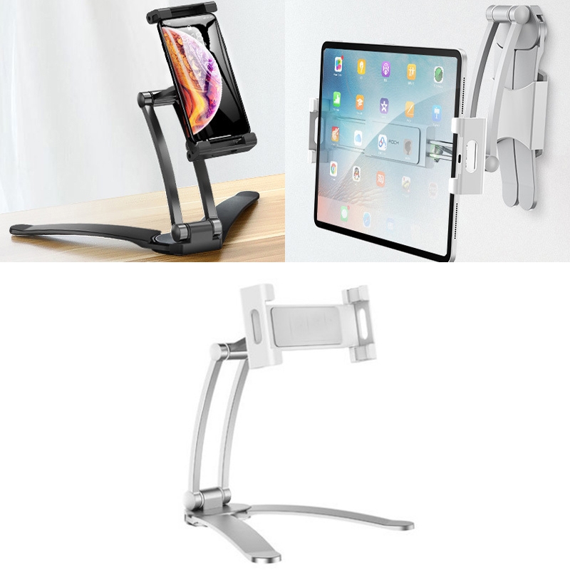 Multifunctional Mobile Phone Tablet Wall Hanging Desktop Aluminum Alloy Holder with Wall Base(Silver Gray) Multifunctional Mobile Phone Tablet Wall Hanging Desktop Aluminum Alloy Holder with Wall Base(Silver Gray)