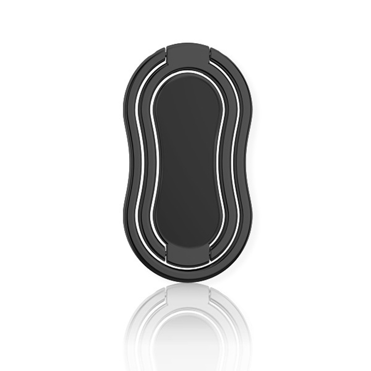 Metal Car Mobile Phone Folding Bracket Ring Buckle Paste Bracket,Style: Gourd(Black) Metal Car Mobile Phone Folding Bracket Ring Buckle Paste Bracket,Style: Gourd(Black)