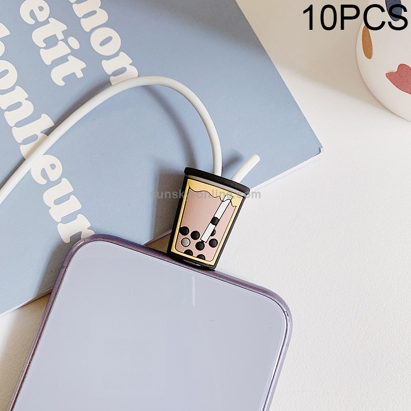 10 PCS PVC Personalized Creative Data Cable Anti-break Protective Sleeve for Apple Data Cable(Milk Tea) 10 PCS PVC Personalized Creative Data Cable Anti-break Protective Sleeve for Apple Data Cable(Milk Tea)
