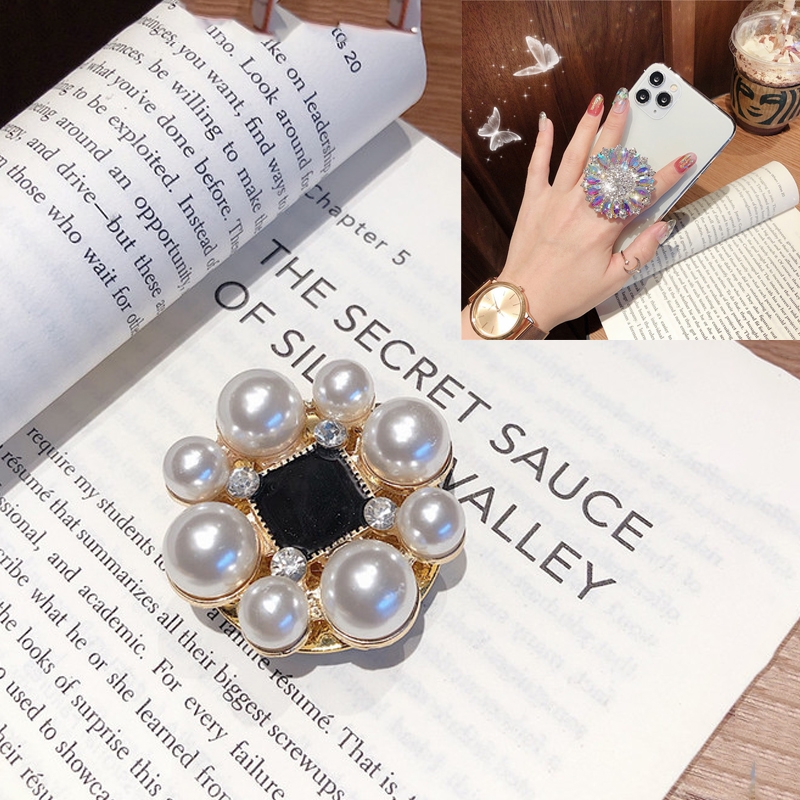 2 PCS Lazy Man Live Shooting Mobile Phone Rotating Ring Buckle Holder, Style:Round Pearl 2 PCS Lazy Man Live Shooting Mobile Phone Rotating Ring Buckle Holder, Style:Round Pearl
