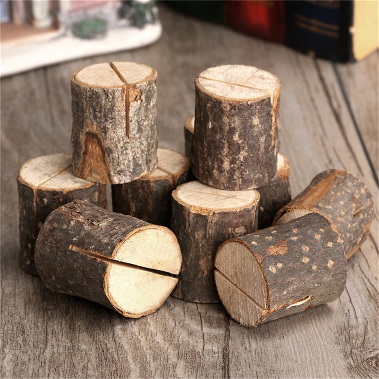 10 PCS Log Stump Note Holder Photo Clip Creative Home DIY Decorative Ornaments Shooting Props