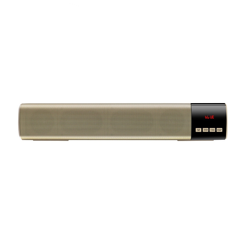 TOPROAD High Power 10W HIFI Portable Wireless Bluetooth Speaker Stereo Soundbar TF FM USB Subwoofer Column for Computer TV Phone(Gold) TOPROAD High Power 10W HIFI Portable Wireless Bluetooth Speaker Stereo Soundbar TF FM USB Subwoofer Column for Computer TV Phone(Gold)