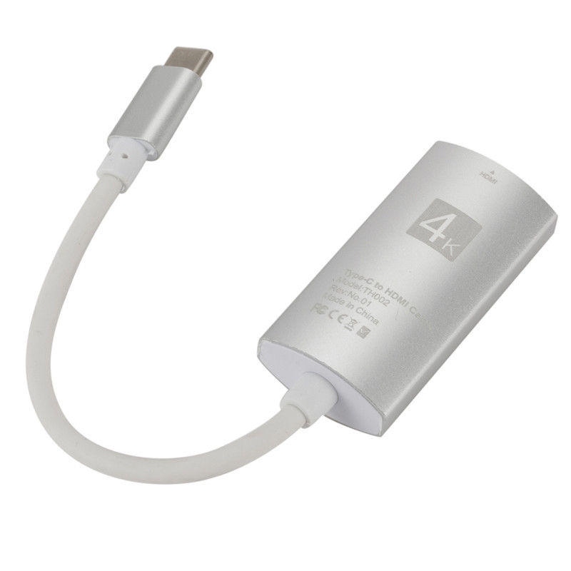 TH002 Type-C To 4K HDMI Adapter Cable For Mac(Silver) TH002 Type-C To 4K HDMI Adapter Cable For Mac(Silver)
