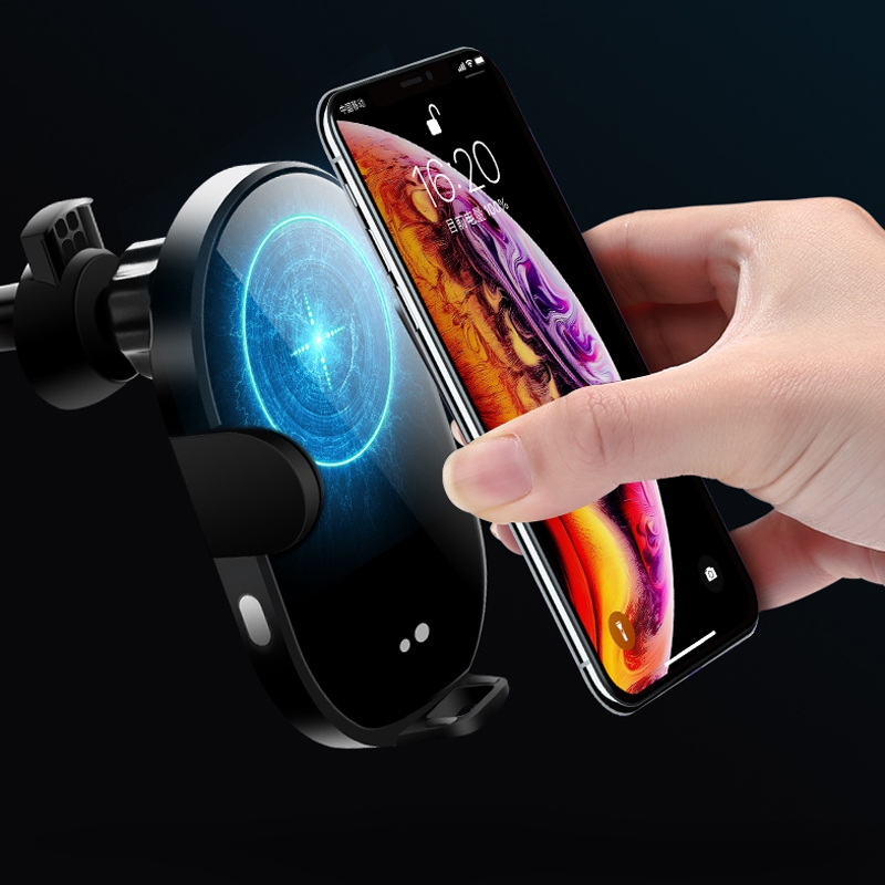H5 Car Mobile Phone Wireless Charger Bracket Navigation Automatic Induction For Huawei Mobile Phone Charger, Model: Blue Light H5 Car Mobile Phone Wireless Charger Bracket Navigation Automatic Induction For Huawei Mobile Phone Charger, Model: Blue Light