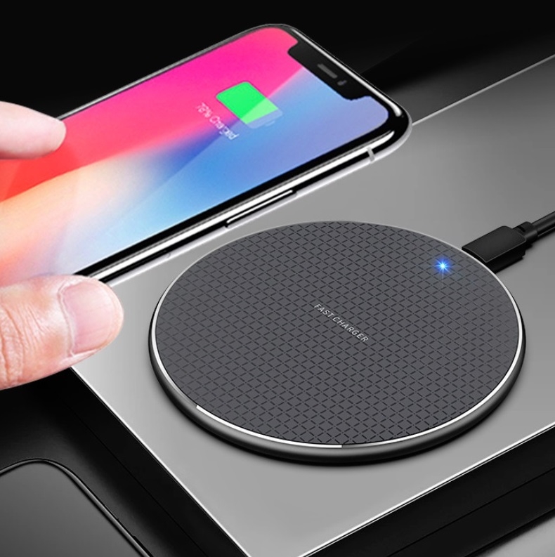 2pcs K8 10W Universal Aluminum Alloy Mobile Phone Wireless Charger, Specification:with 1m Cable(Black) 2pcs K8 10W Universal Aluminum Alloy Mobile Phone Wireless Charger, Specification:with 1m Cable(Black)