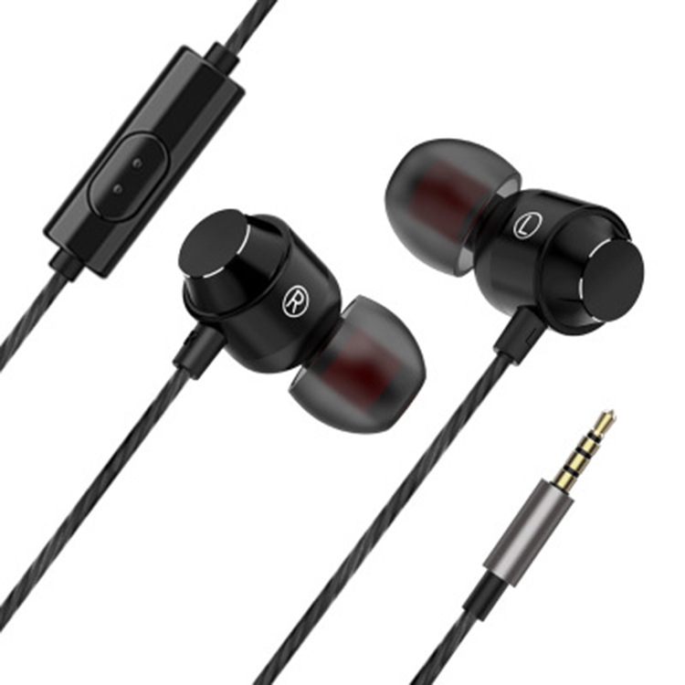 XK-059 3.5mm In-ear Heavy Bass Gaming Music Metal Wired Earphone with Microphone(Black) XK-059 3.5mm In-ear Heavy Bass Gaming Music Metal Wired Earphone with Microphone(Black)