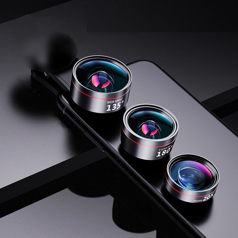 Wide Angle + Macro + Fisheye Mobile Phone Lens Professional Shooting External HD Camera Set Wide Angle + Macro + Fisheye Mobile Phone Lens Professional Shooting External HD Camera Set
