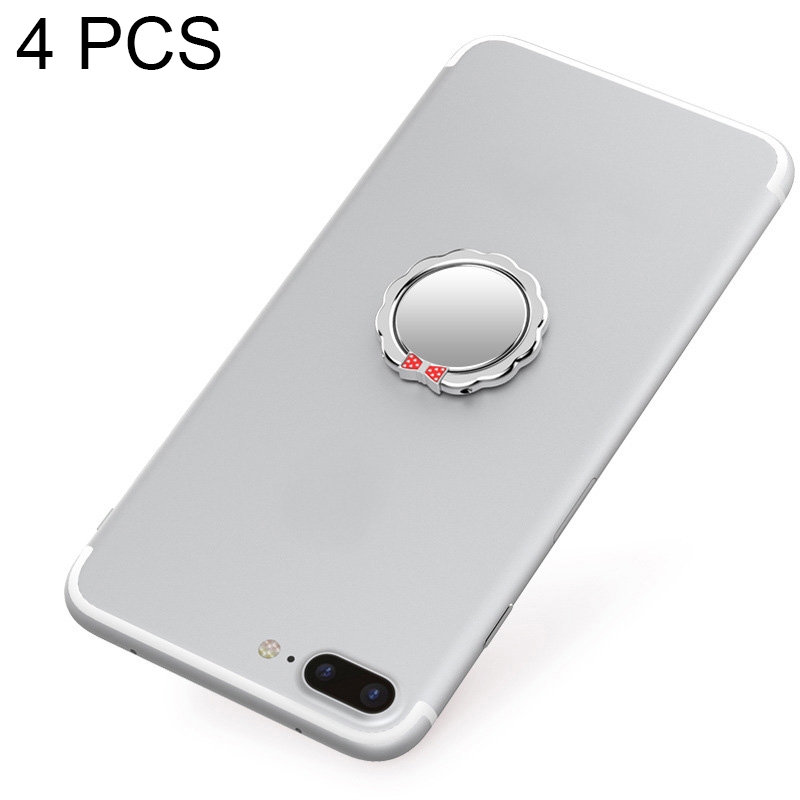 4 PCS Metal Mobile Phone Ring Buckle, Colour: Silver (Butterfly Flower) 4 PCS Metal Mobile Phone Ring Buckle, Colour: Silver (Butterfly Flower)