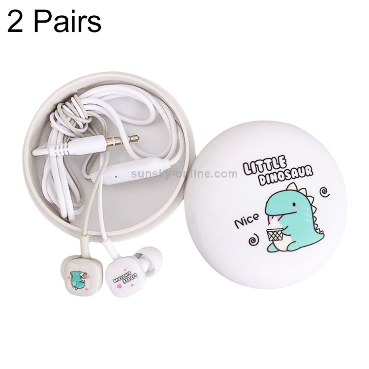 2 Pairs Cartoon Pattern Heavy Bass In-Ear Headphones Universal Wired Headphones with Microphone(White) 2 Pairs Cartoon Pattern Heavy Bass In-Ear Headphones Universal Wired Headphones with Microphone(White)