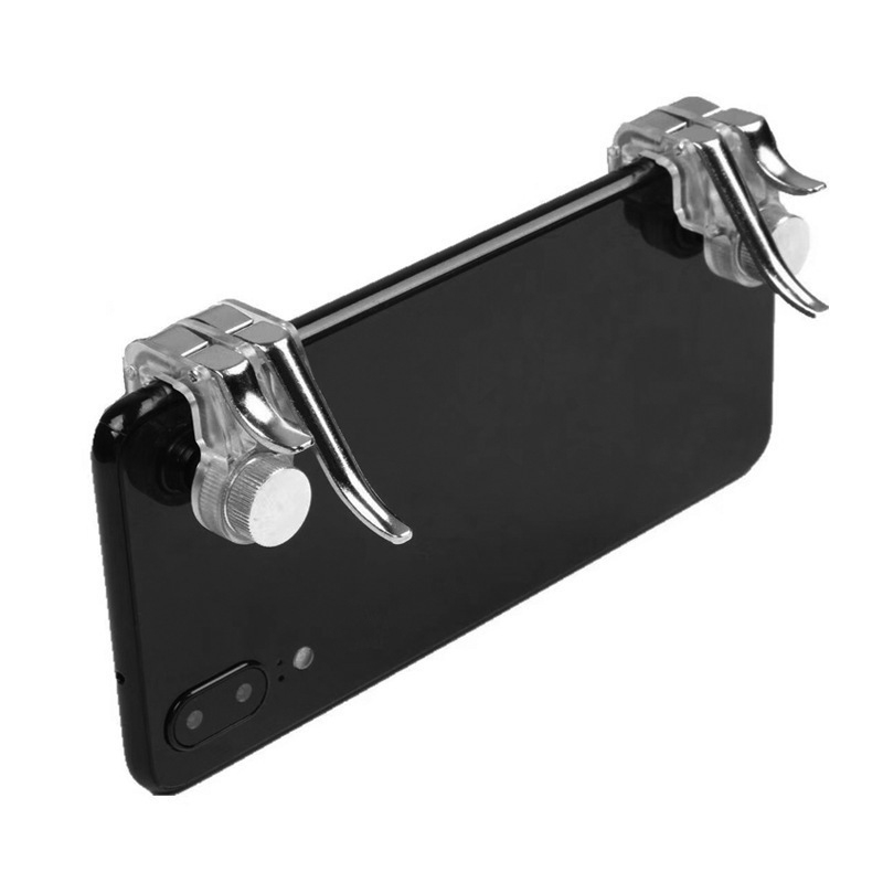 2 Pairs R11s Push Type Six-Finger Linkage Auxiliary Button Metal Transparent Game Handle For 4.7-6.5 Inch Mobile Phones(R11s Transparent) 2 Pairs R11s Push Type Six-Finger Linkage Auxiliary Button Metal Transparent Game Handle For 4.7-6.5 Inch Mobile Phones(R11s Transparent)