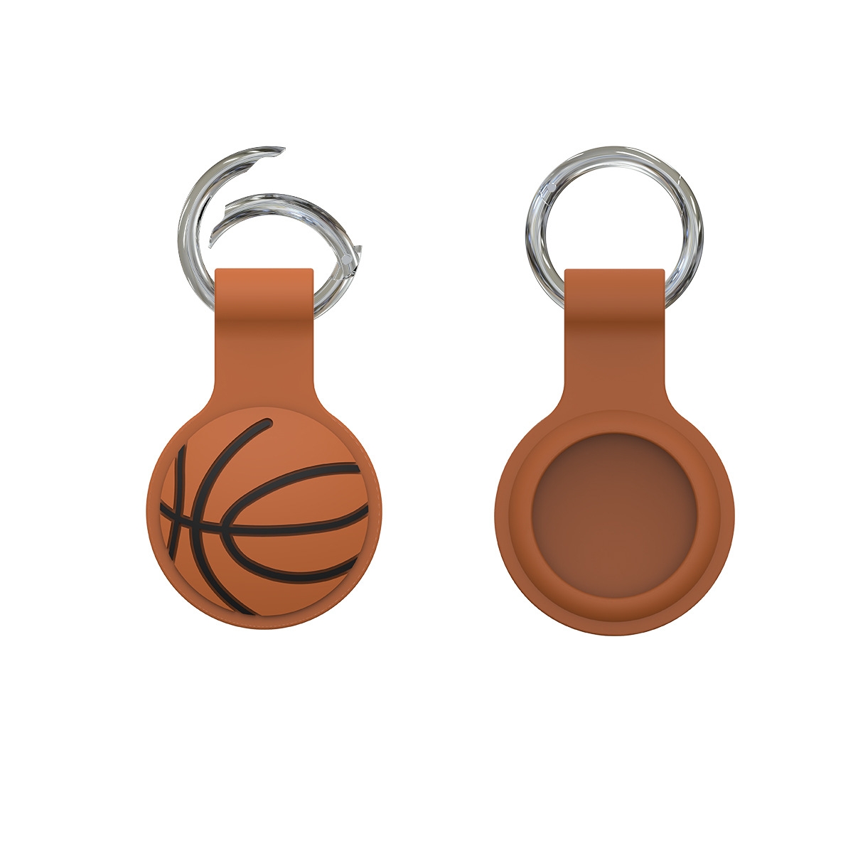 2 PCS Cartoon Basketball Anti-lost Silicone Protection Case Cover For AirTag(Brown) 2 PCS Cartoon Basketball Anti-lost Silicone Protection Case Cover For AirTag(Brown)