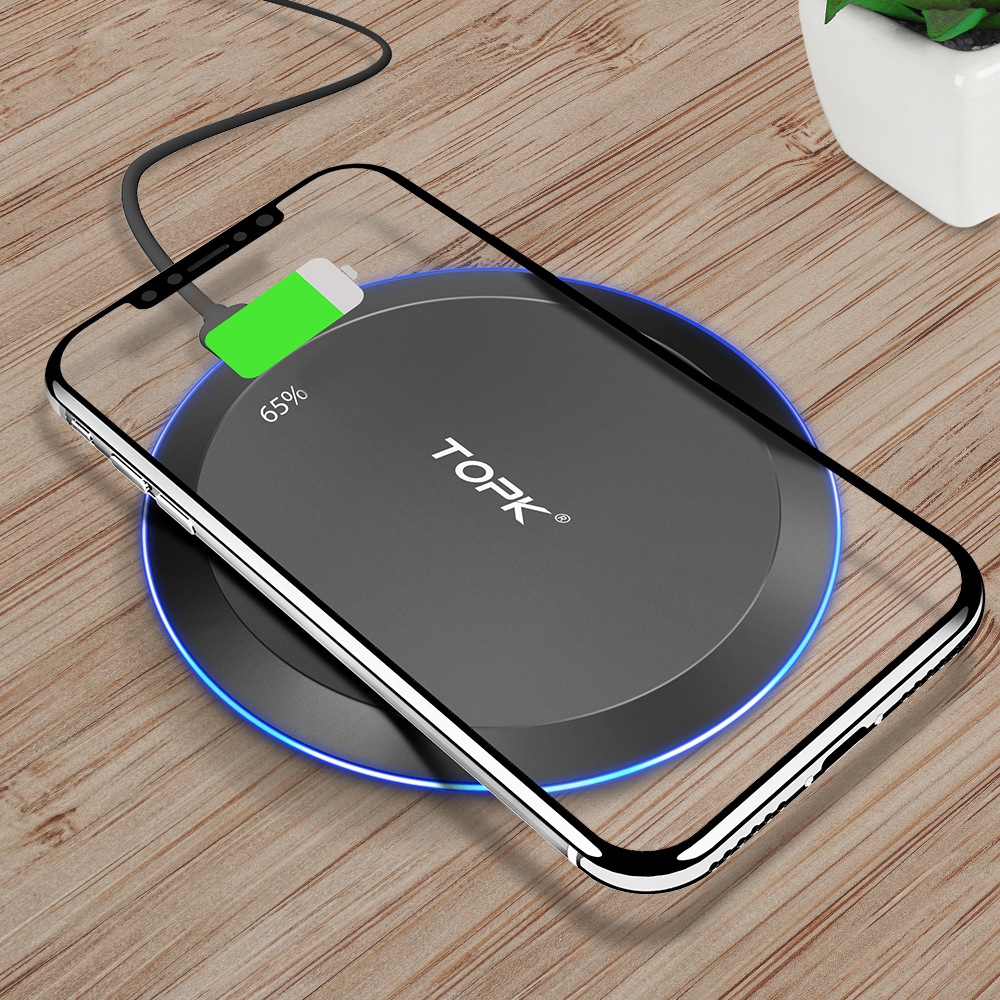 TOPK B46W 10W Max Fast Wireless Charger, Colour: Black + 1m Cable TOPK B46W 10W Max Fast Wireless Charger, Colour: Black + 1m Cable
