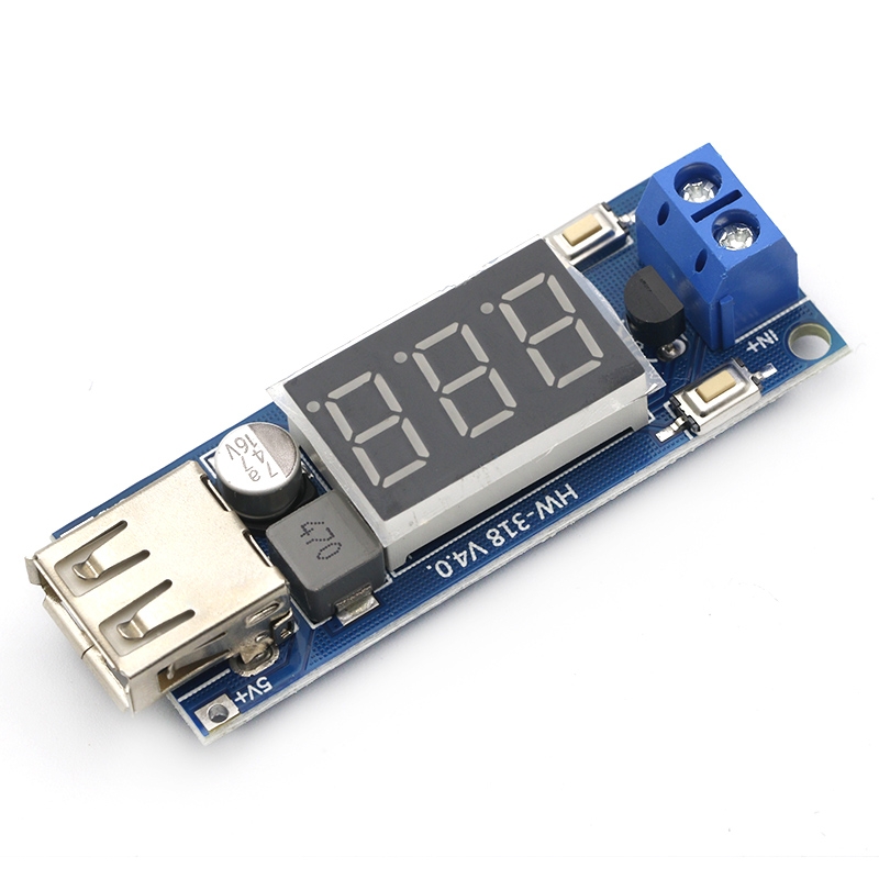 HW-318 12V To 5V Buck Module DC-DC 3A DC Power Module LED Battery Car Voltmeter