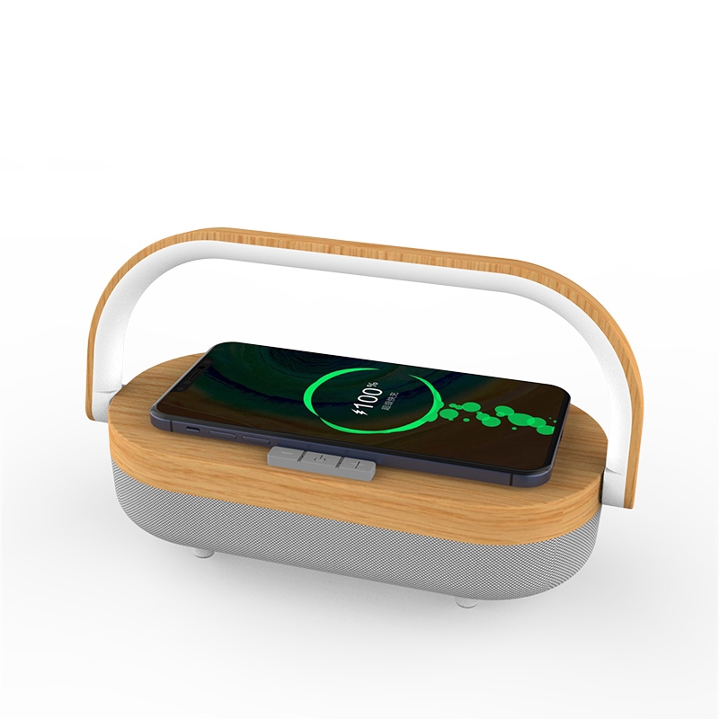 XG21008 3 In 1 Wireless Charger Bluetooth Speaker Rechargeable Bedside Night Light(Wood Grain) XG21008 3 In 1 Wireless Charger Bluetooth Speaker Rechargeable Bedside Night Light(Wood Grain)