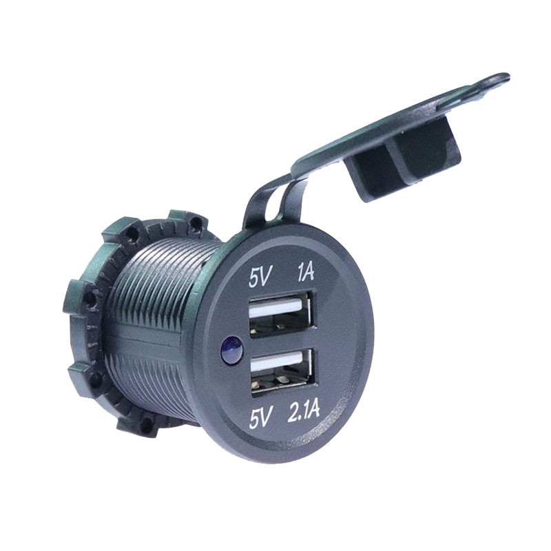 KWG-P1 Car Motorcycle Ship Modified USB Charger 5V 3.1A With Blue LED Lamp Display Waterproof And Dustproof Car Charger KWG-P1 Car Motorcycle Ship Modified USB Charger 5V 3.1A With Blue LED Lamp Display Waterproof And Dustproof Car Charger