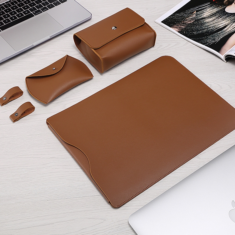 Locked Side Laptop Liner Bag For MacBook 12 inch A1534(4 In 1 Brown) Locked Side Laptop Liner Bag For MacBook 12 inch A1534(4 In 1 Brown)