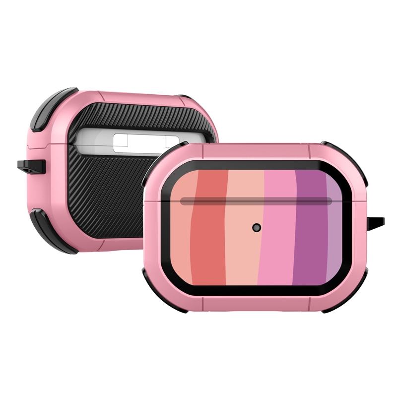 2 PCS Rainbow Amor TPU Shockproof Protection Cover Case for AirPods Pro (Pink) 2 PCS Rainbow Amor TPU Shockproof Protection Cover Case for AirPods Pro (Pink)