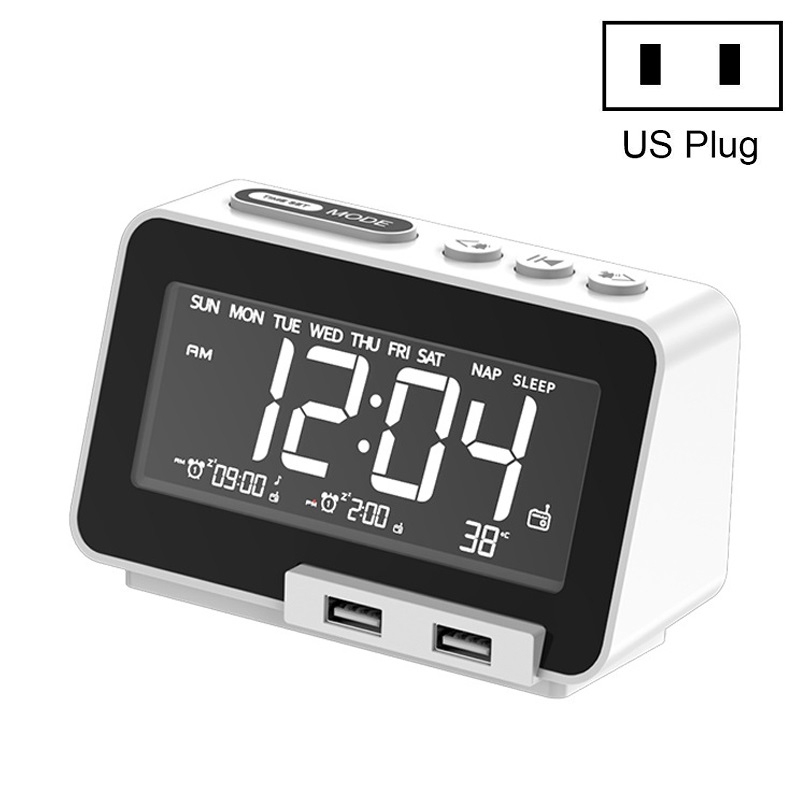 K5 Wireless Bluetooth Speaker Desktop Alarm Clock Radio, Specification: US Plug(White) K5 Wireless Bluetooth Speaker Desktop Alarm Clock Radio, Specification: US Plug(White)