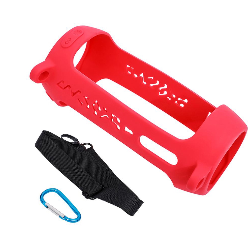 P401 For JBL Pulse4 Portable Shockproof Silicone Protective Case with Carabiner & Lanyard(Rose Red) P401 For JBL Pulse4 Portable Shockproof Silicone Protective Case with Carabiner & Lanyard(Rose Red)